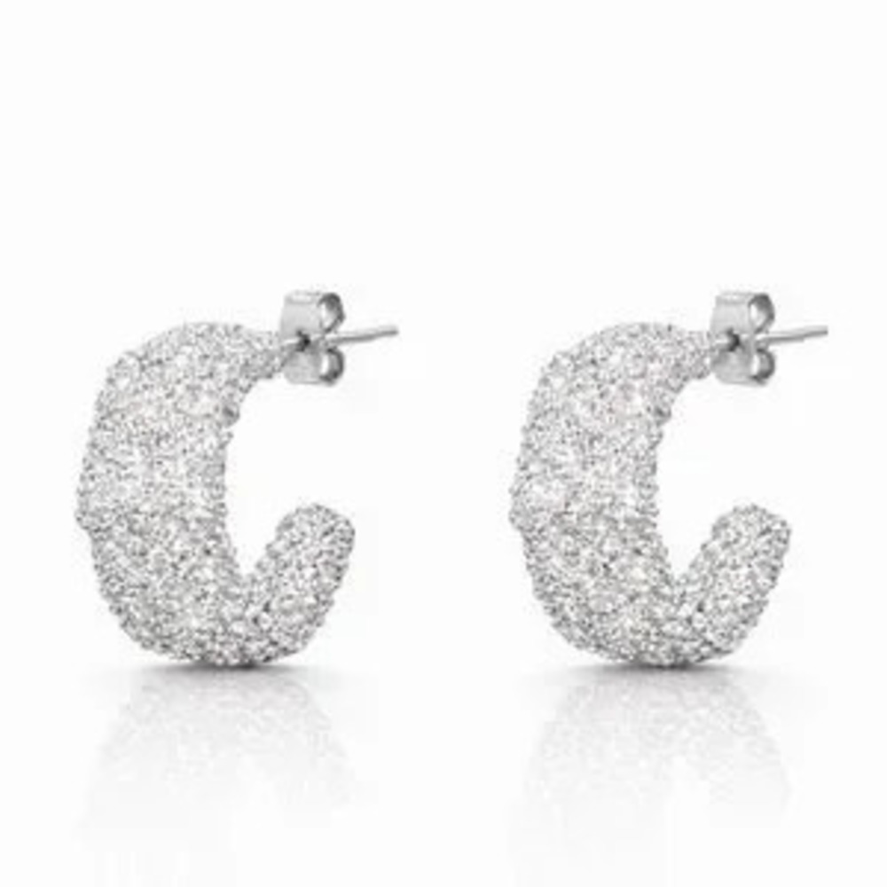 Minimalist Textured Silver Stud Earrings